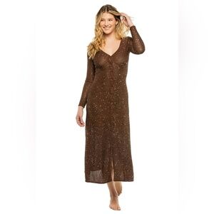 MISA Los Angeles Rafael Cardigan Dress in Chocolate Shimmer
